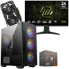 Setup Gamer Special Pc de Bureau Gaming / Ryzen 5 8400F / RTX 3050 6G / 16 Go Avec Écran Gaming MSI MAG 24" Full HD IPS / 240 Hz