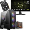 Setup Gamer Special Pc de Bureau Gaming / Ryzen 5 7500F / RTX 3050 6G / 16 Go Avec Écran Gaming MSI MAG 24" Full HD IPS / 240 Hz