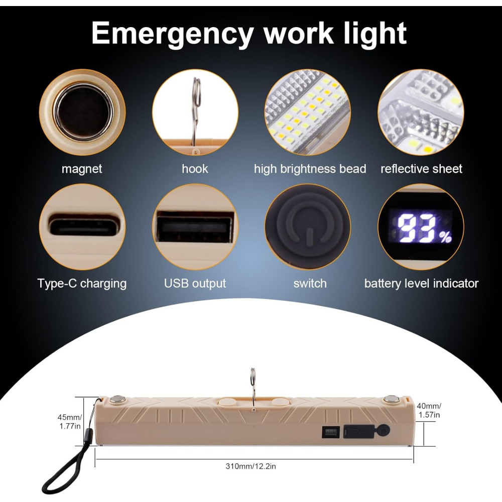 Lampe de Travail Rechargeable 32cm