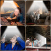 Lampe de Travail Rechargeable 32cm / 5 Modes LED / Panneau solaire / Base Magnétique