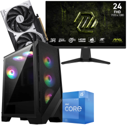 Setup Gamer Special Pc de Bureau Gaming / i5-12400F / RTX 5060 8G / 16 Go Avec Écran Gaming MSI MAG 24.5" Full HD IPS / 200 Hz