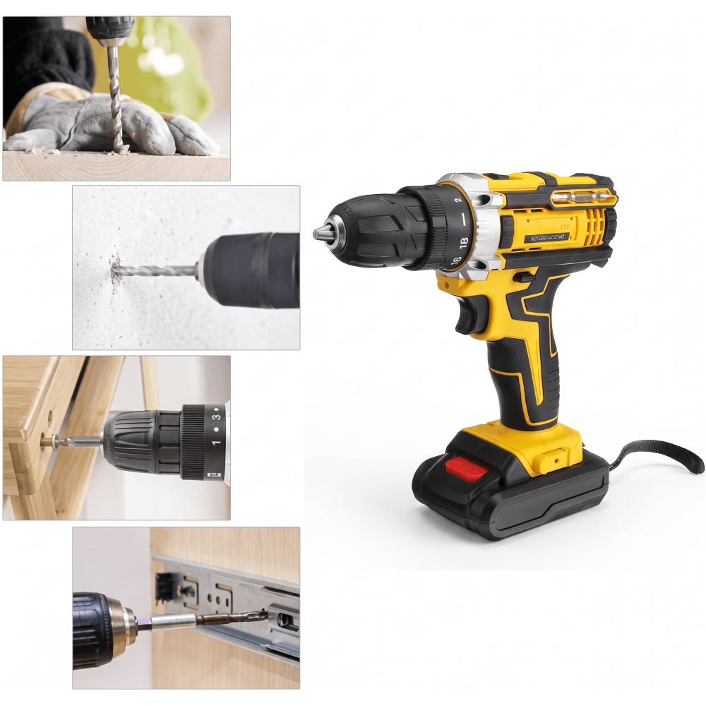 Perceuse Visseuse 21V avec 2 batteries / Noir