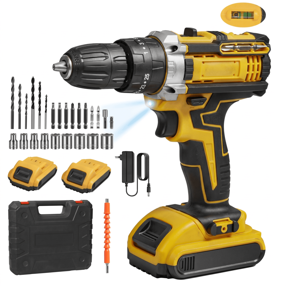 Perceuse Visseuse 21V avec 2 batteries / Noir