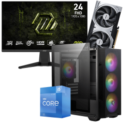 Setup Gamer Special Pc de Bureau Gaming / i5-12400F / RTX 5060 Ti 8G / 16 Go Avec Écran Gaming MSI 24" Full HD IPS / 240 Hz