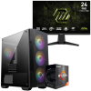 Setup Gamer Special Pc de Bureau Gaming / Ryzen 5 5500GT / Vega 7 / 16 Go Avec Écran Gaming MSI 24" Full HD IPS / 240 Hz