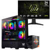 Setup Gamer Special Pc de Bureau Gaming / Ryzen 5 5500GT / Vega 7 / 16 Go Avec Écran Gaming MSI 24" Full HD IPS / 240 Hz