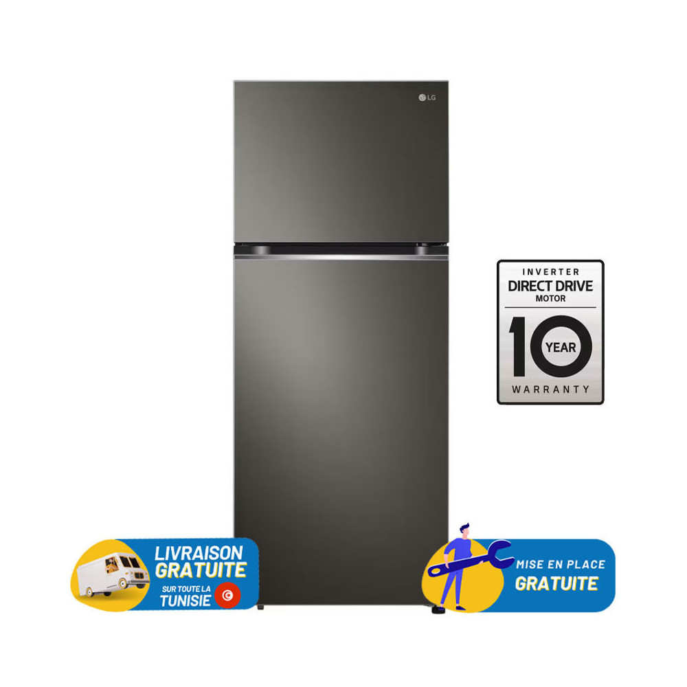 Réfrigérateur LG No Forst Smart INVERTER Double Portes 423 Litres / Noir