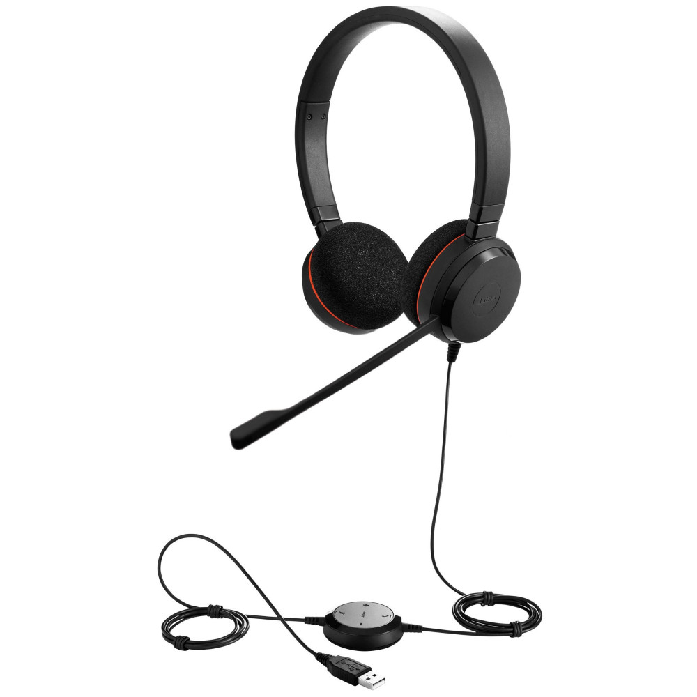 Casque Micro USB Jabra Evolve 20 MS Stereo / Adaptateur USB C/A / Noir