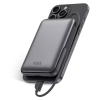 Power Bank KSIX 10 000 mAh / PD 22,5 W / Compatible avec la charge magnétique / Support intégré / Gris