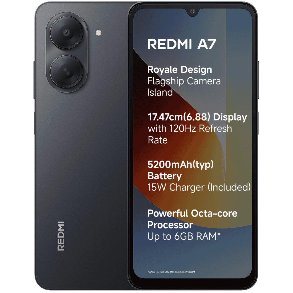 Smartphone XIAOMI Redmi A7 / 3 Go / 64 Go / Noir