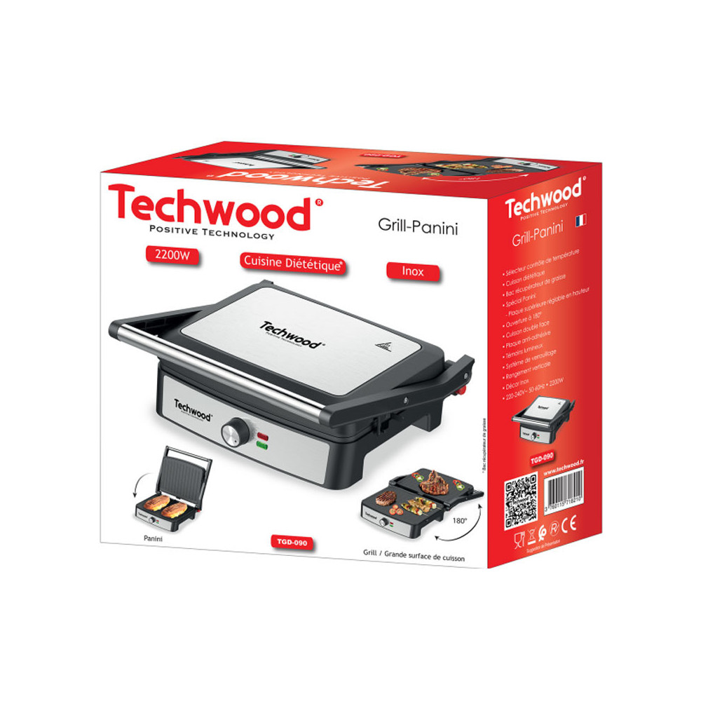 GRILL VIANDE TECHWOOD 2200W / INOX