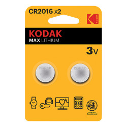 2 PILE KODAK CR2016 MAX LITHIUM BP2