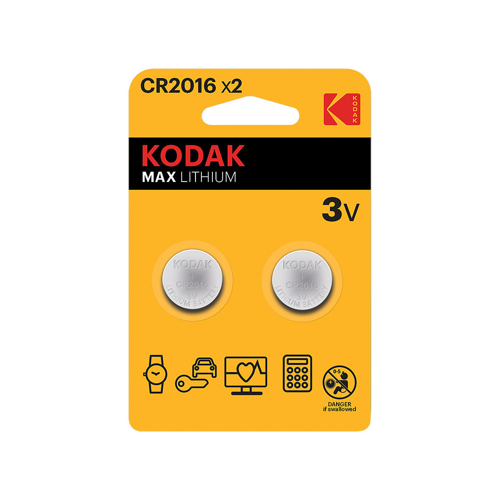 2 PILE KODAK CR2016 MAX LITHIUM BP2