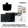 Pack encastrable Rosières Noir : Four + Plaque + Hotte + Lave vaisselle + Réfrigérateur Combiné