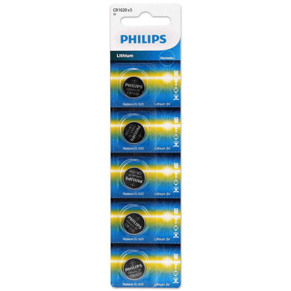 5 PILES PHILIPS CR1620 BP5