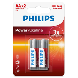 2 PILES PHILIPS POWER ALKALINE AA BP12