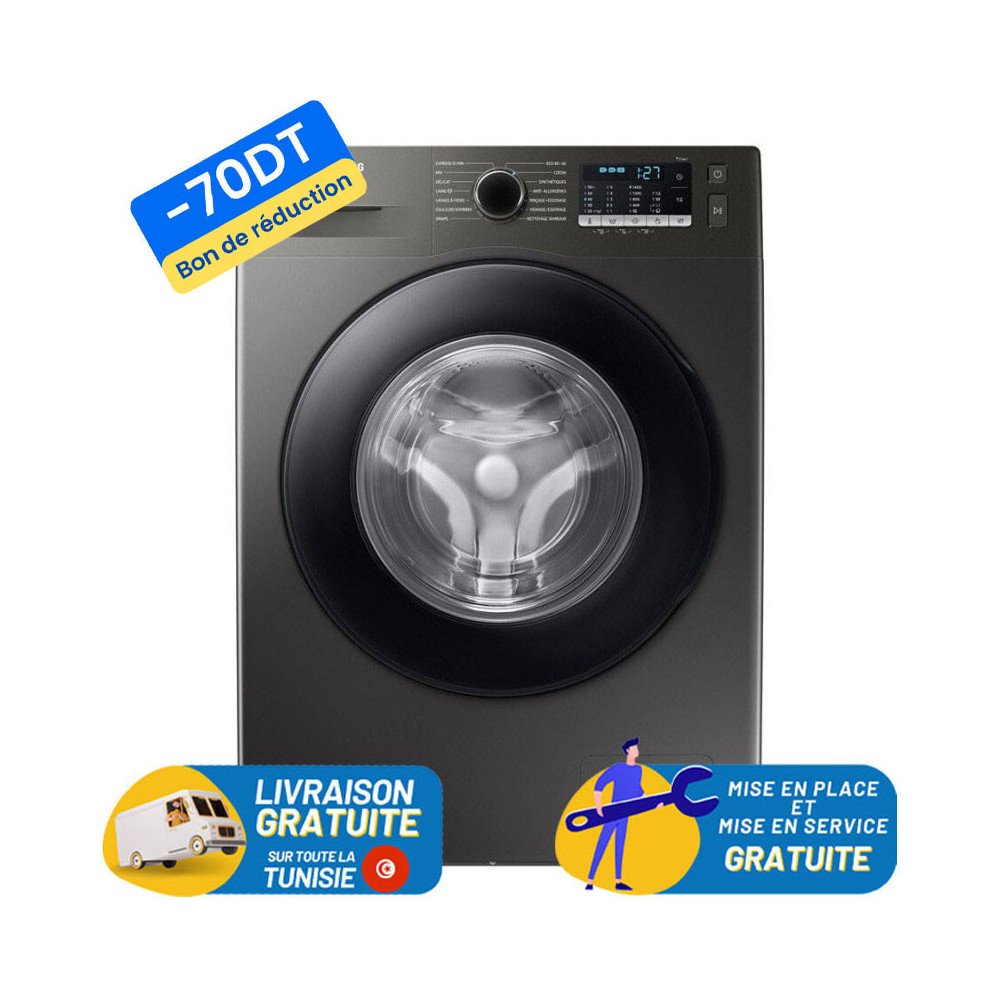 Machine à Laver Frontale Samsung WW80TA046AX 8Kg / Inox