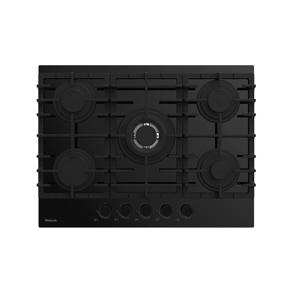 Plaque de Cuisson Encastrable FOCUS 5 Feux / 70cm / F-8006BS / Noir
