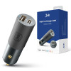 Chargeur de voiture 3mk Hyper 100 W PD QC PPS USB 1A1C Argent/Gris