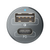 Chargeur de voiture 3mk Hyper 100 W PD QC PPS USB 1A1C Argent/Gris