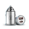 Chargeur de voiture 3mk Hyper 45W PD QC PPS USB 1A1C / Argent