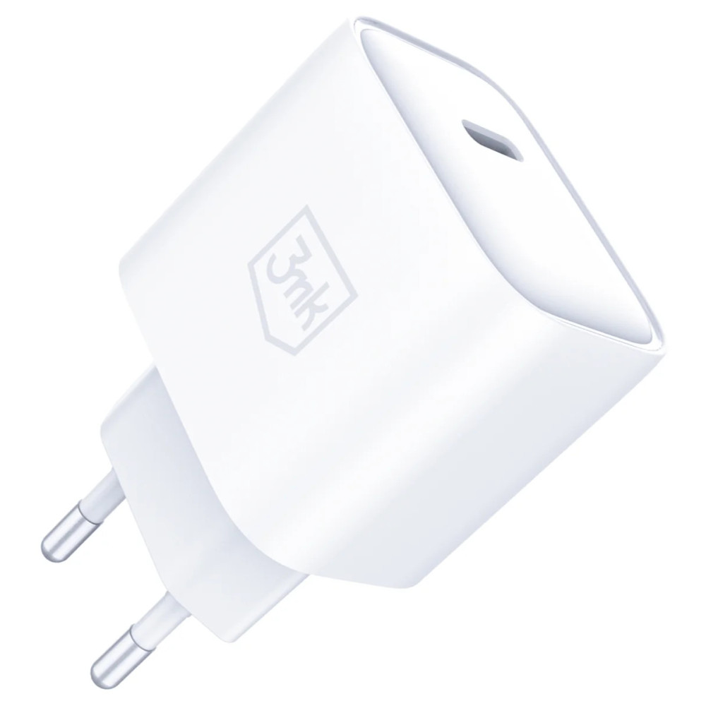 Chargeur 3mk PD 20W + Câble Type-C 60W / blanc
