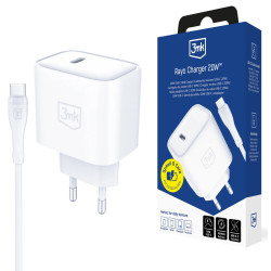 Chargeur 3mk PD 20W + Câble Type-C 60W / blanc