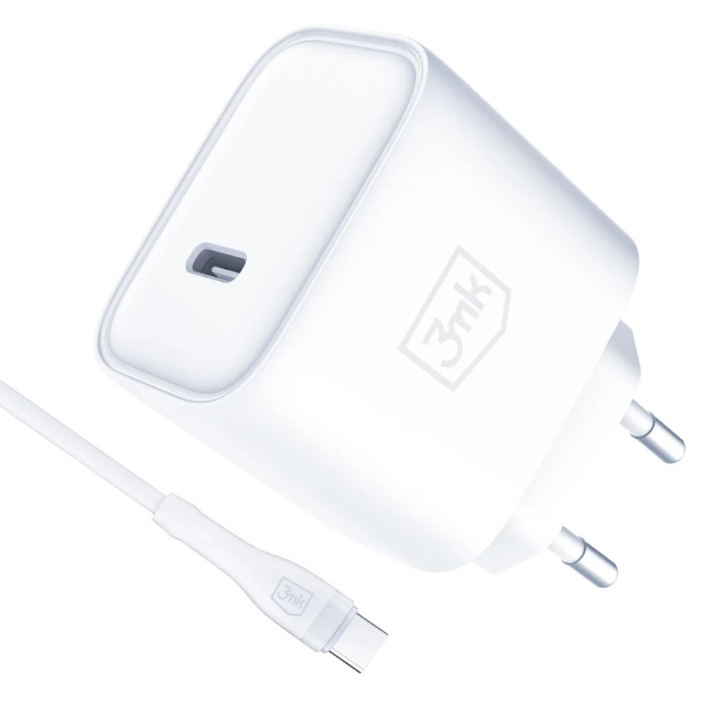 Chargeur 3mk PD 20W + Câble Type-C 60W / blanc