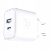 Chargeur 3mk PD 20W- 02 ports USB C et USB A / blanc