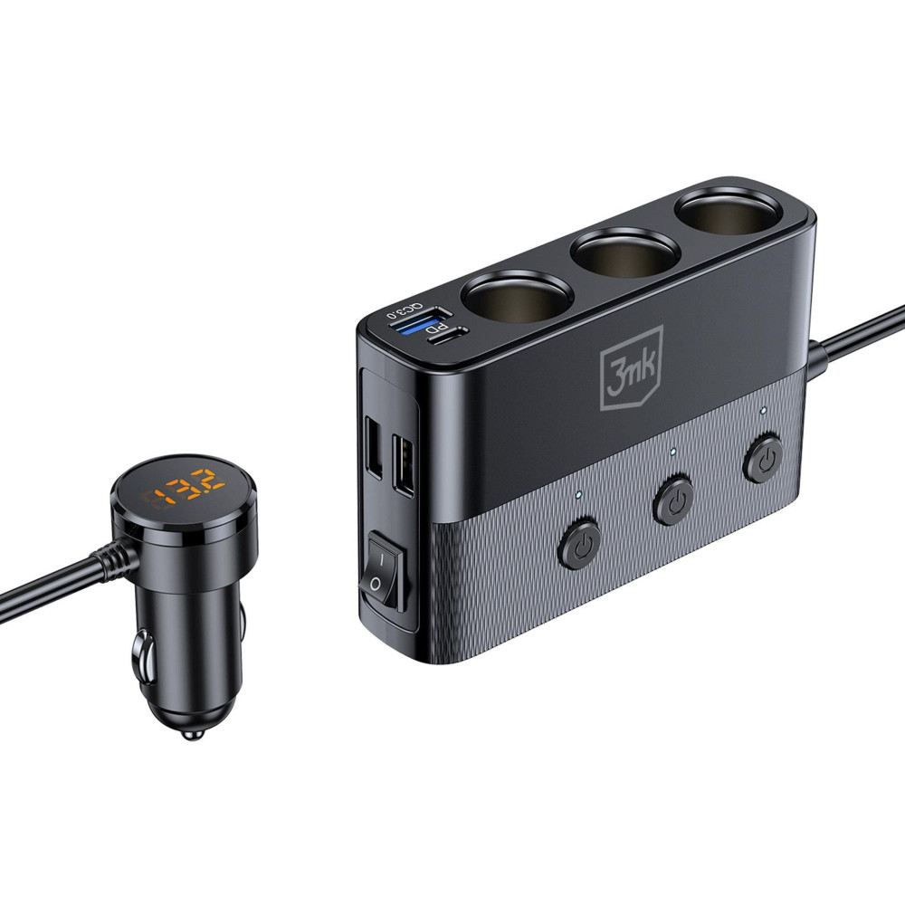 Répartiteur d'alimentation 3MK PD 120 W QC PPS UCB-C USB-A pour 7 appareils