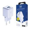 Chargeur mural 3mk Hyper GaN 20 W QC4+ PD PPS USB-C USB-A / blanc