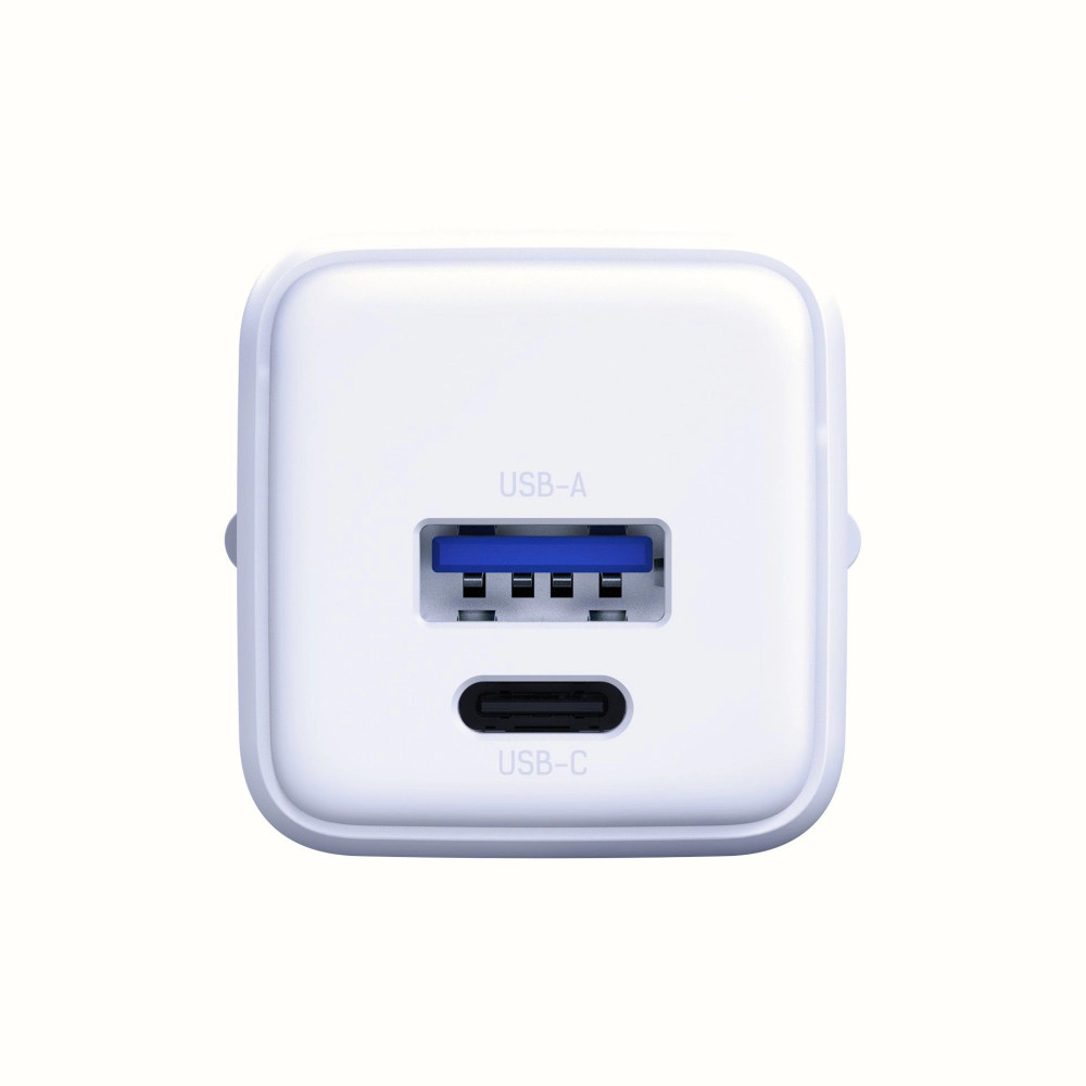 Chargeur mural 3mk Hyper GaN 20 W QC4+ PD PPS USB-C USB-A / blanc