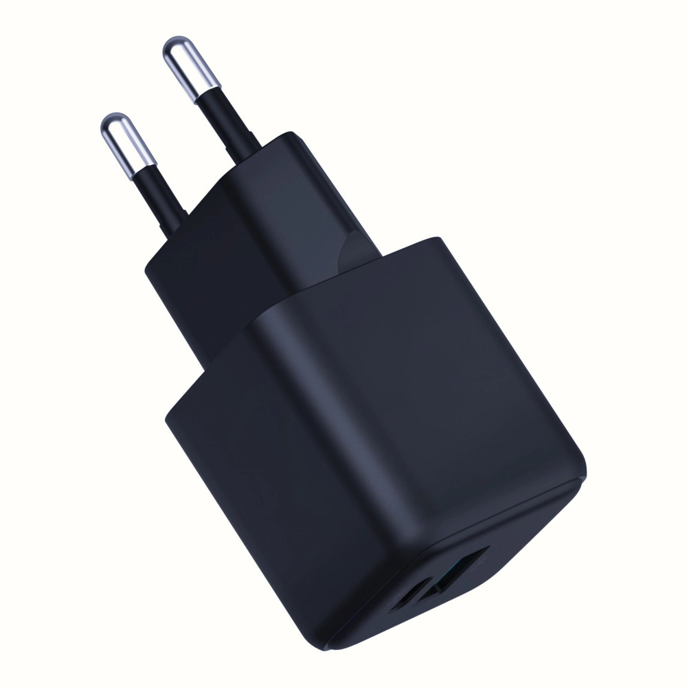 Chargeur mural 3mk Hyper GaN 20 W QC4+ PD PPS USB-C USB-A / Noir