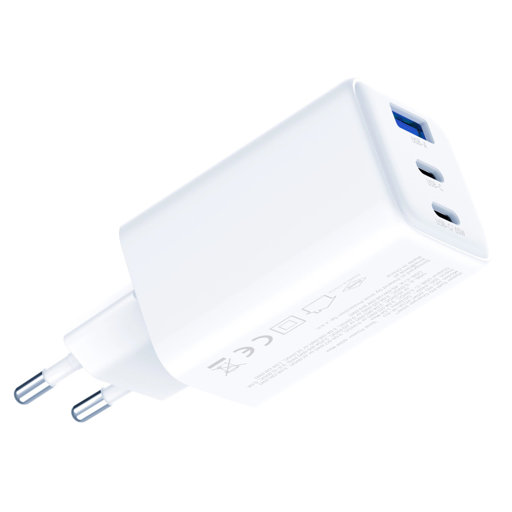Chargeur mural USB-C/USB-A 3mk Hyper GaN PD 65W / blanc