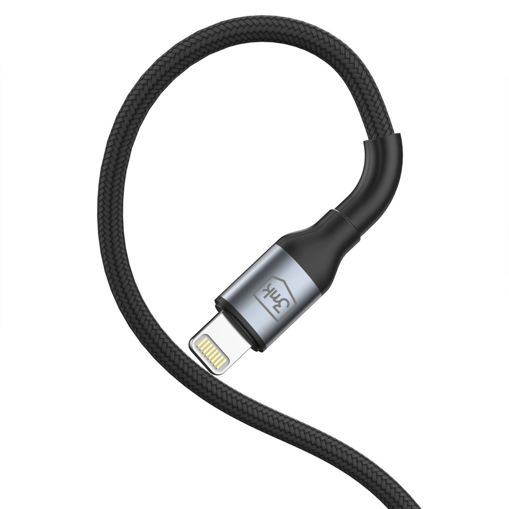 Câble 3mk Hyper Series N USB-A vers Lightning / 1m / 5 V/2,4 A 12 W / Noir