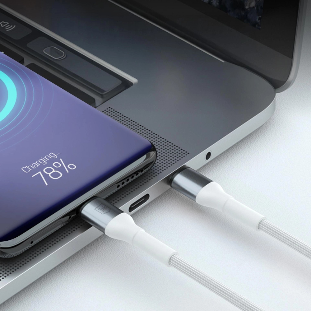 Câble 3mk Hyper série N USB-A vers USB-C / 1 m / QC 3.0 9 V/2 A 18 W / Blanc
