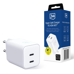 Chargeur 3mk Hyper PD 45W GaN AVS QC4+ PPS AFC FCP DCP 2C / Blanc