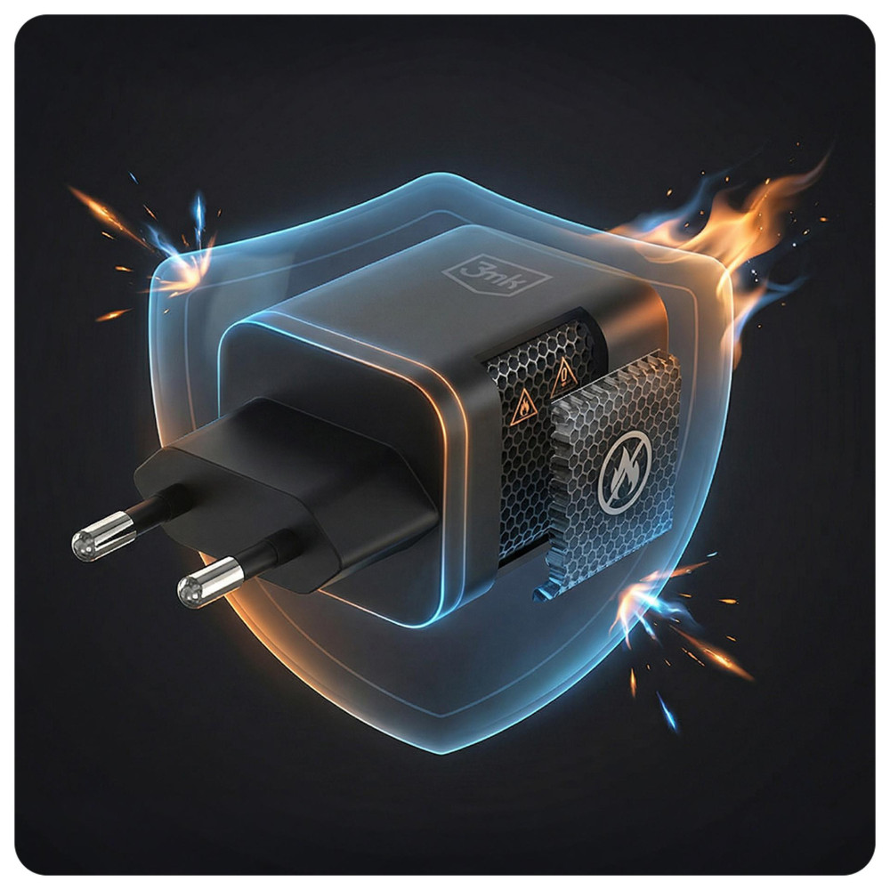 Chargeur 3mk Hyper PD 45W GaN AVS QC4+ PPS AFC FCP DCP 2C / Noir
