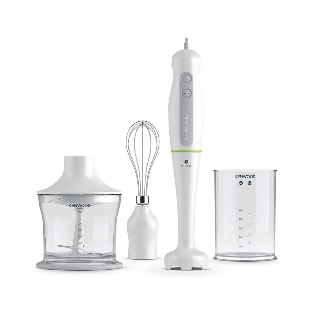 MIXEUR PLONGEANT 4EN1 KENWOOD 600W TRIBLADE / HDP104WG / Blanc