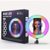 Selfie Ring Light 360° + tripode  / RGB / Noir