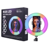 Selfie Ring Light 360° + tripode  / RGB / Noir