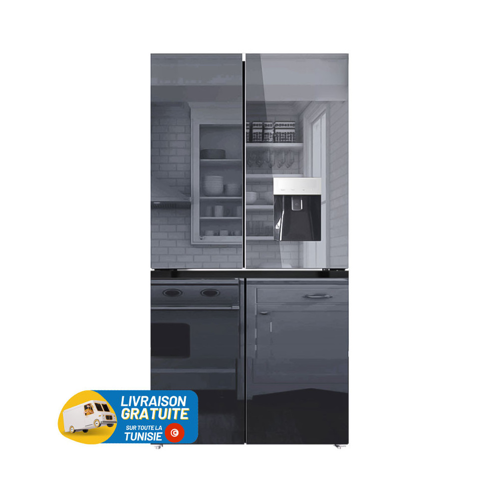 Réfrigérateurs Side By Side Hyundai Inverter 436 L NoFrost Verre Miroitée