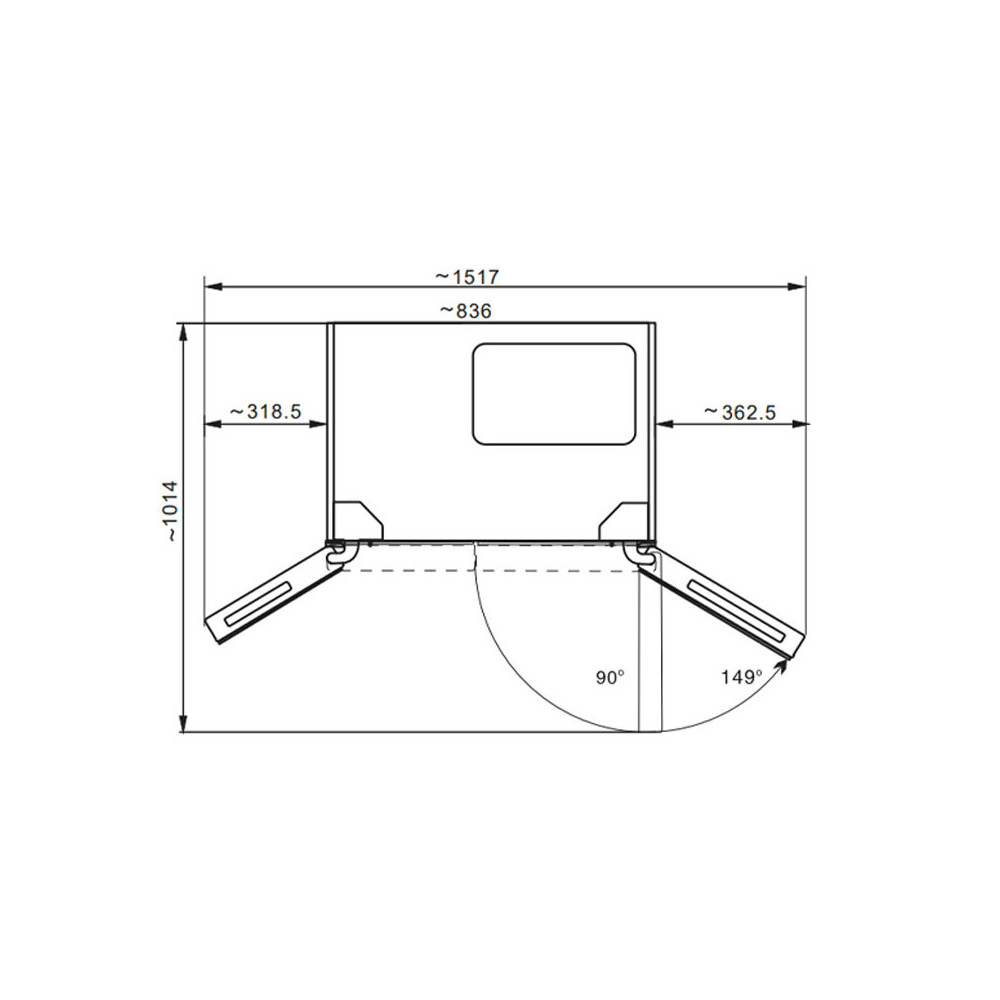 Réfrigérateurs Side By Side Hyundai Inverter 436 L NoFrost Verre Miroitée