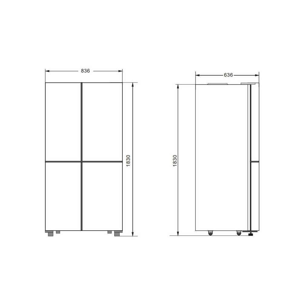 Réfrigérateurs Side By Side Hyundai Inverter 436 L NoFrost Verre Miroitée