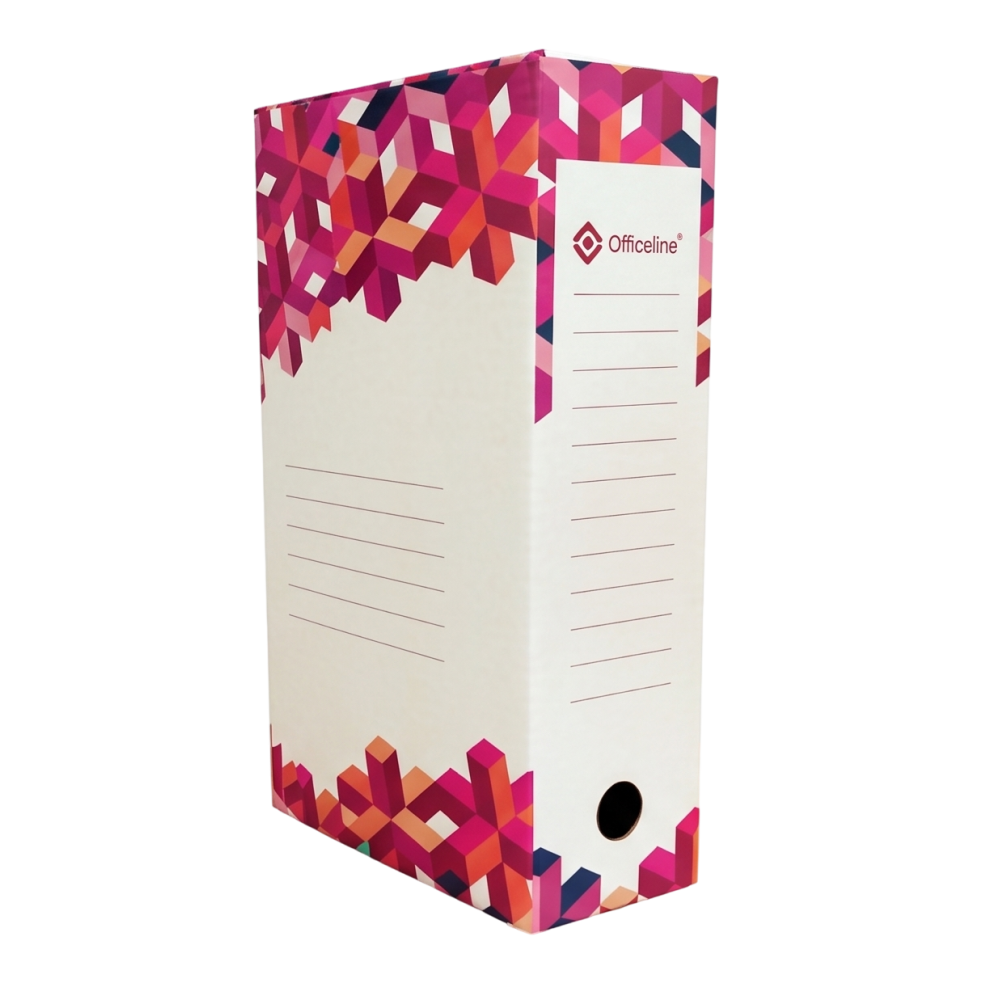 LOT DE 10 BOITE D'ARCHIVE Officeline 2601 / 100mm / Rose