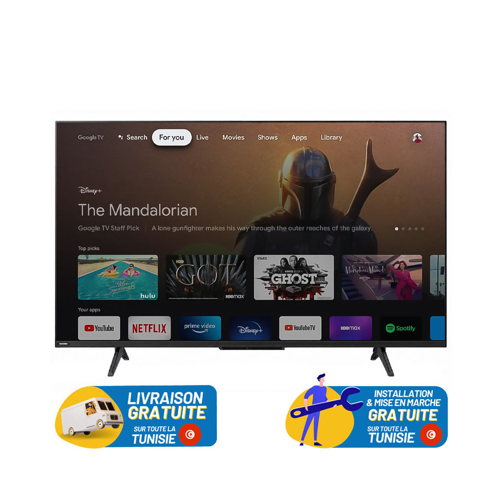 TV 75" Mini LED TELEFUNKEN X6F GOOGLE TV 4K MATTE SCREEN / RECEPTEUR INTEGRE