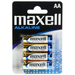 4x Piles Maxell Alcaline AA LR6
