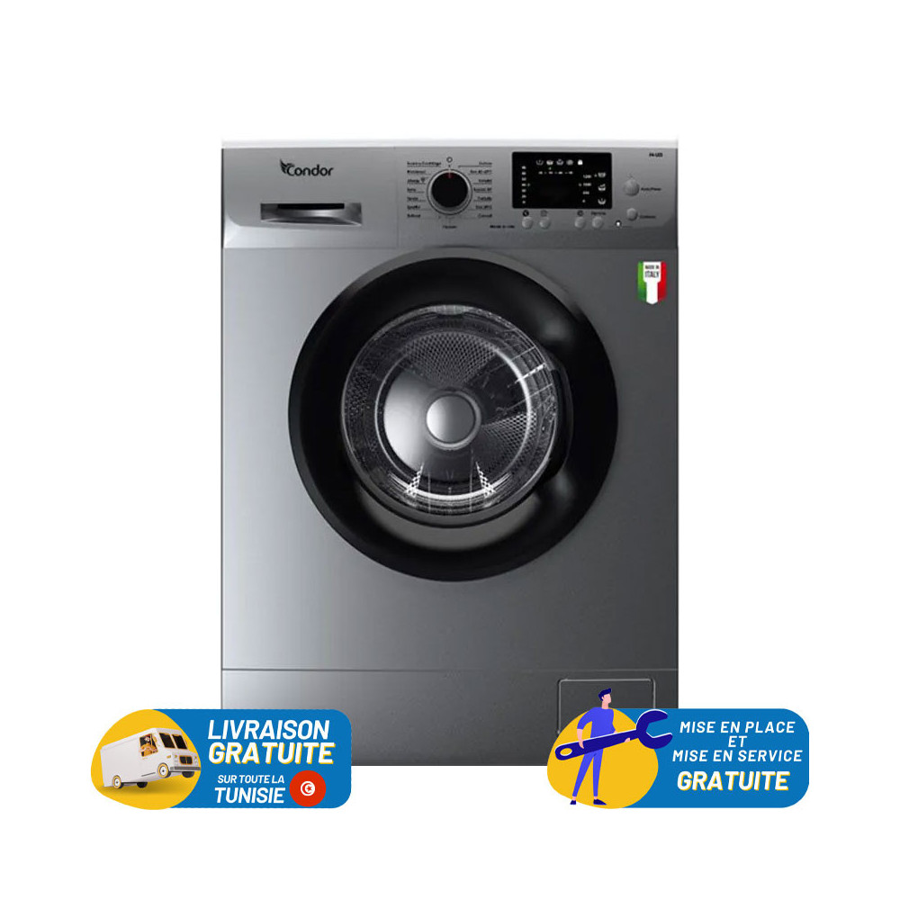 Lave linge CONDOR 8KG / 1000 tr/min / CON-CON-F810LS / Silver