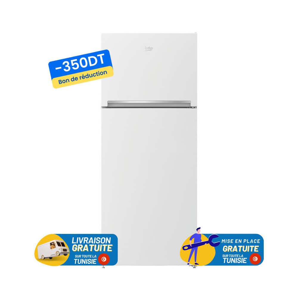 Réfrigérateur Beko De Frost Double Portes 400 Litres / Blanc + 350 DT BON DE REDUCTION