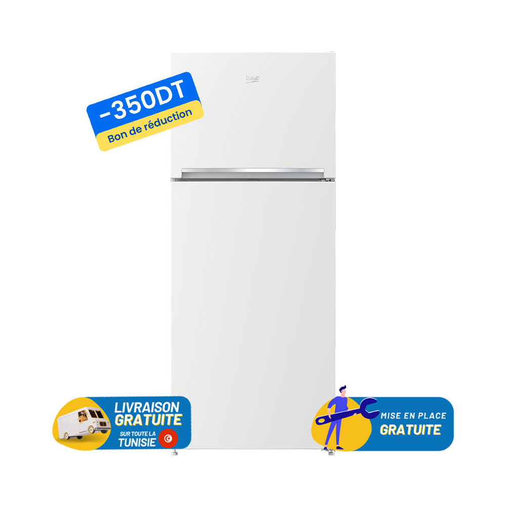 Réfrigérateur BEKO 420 Litres No Frost / Blanc / RDNE480K20HW + 350 DT BON DE REDUCTION